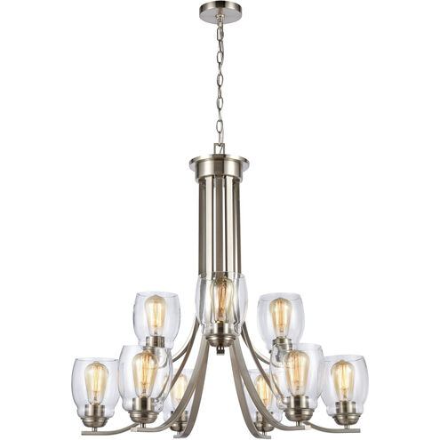Calistoga 9 Light 30.5 inch Brushed Nickel Chandelier Ceiling Light