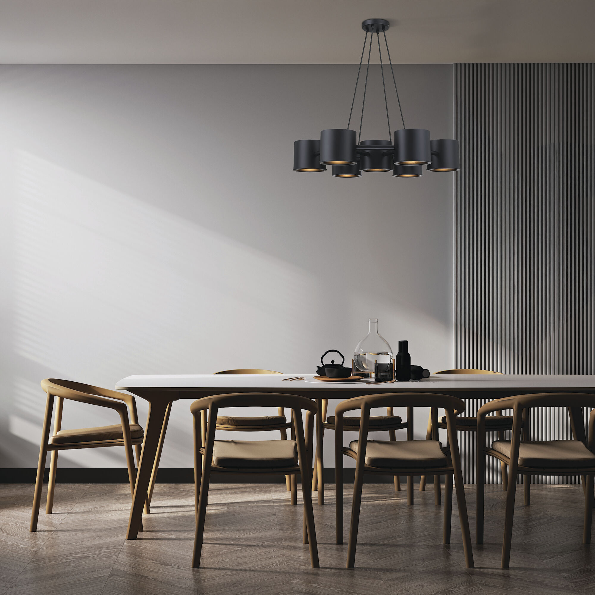 Fleur Oasis LED 30 inch Matte Black Chandelier Ceiling Light