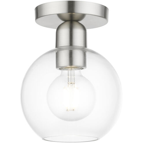 Downtown 1 Light 7 inch Brushed Nickel Semi-Flush Ceiling Light, Sphere