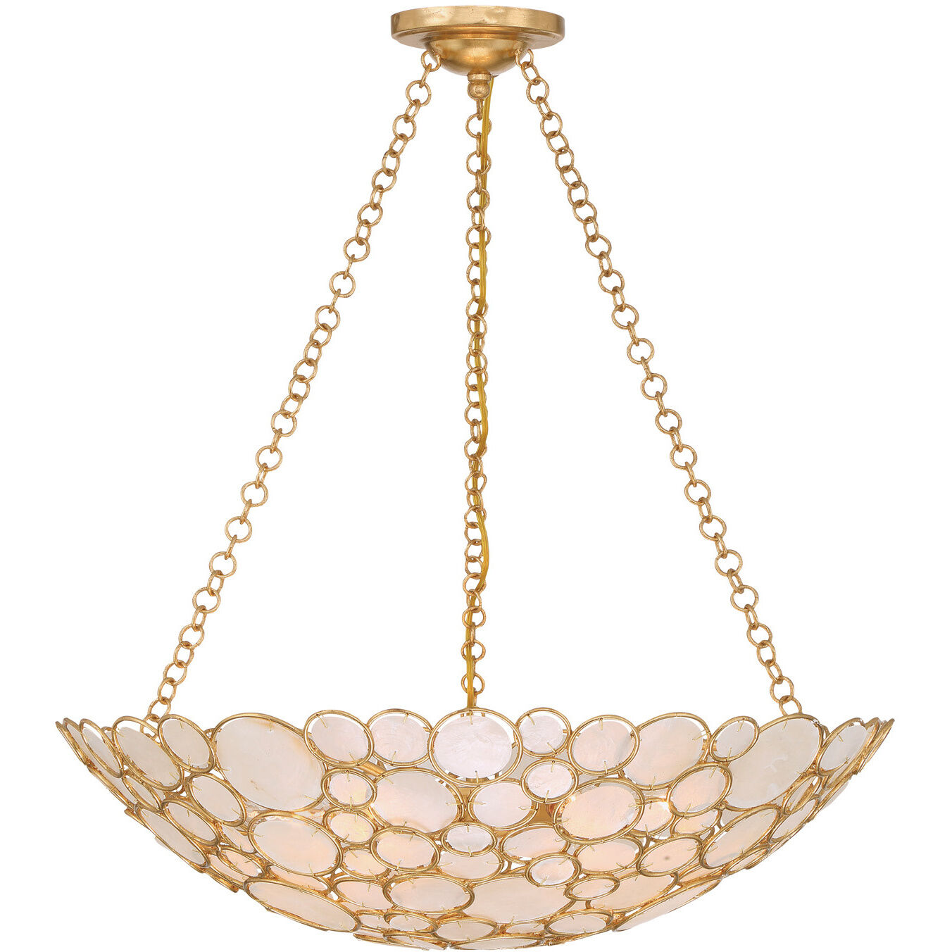 Palla 6 Light 24.5 inch Antique Gold Chandelier Ceiling Light