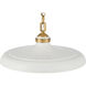 Crowne 1 Light 16 inch Legacy Brass and Off White Cream Pendant Ceiling Light