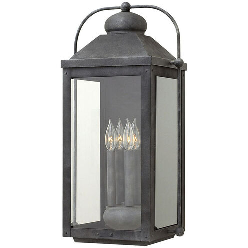 Heritage Anchorage Outdoor Wall Mount Lantern in Aged Zinc, Non-LED, Extra Large
