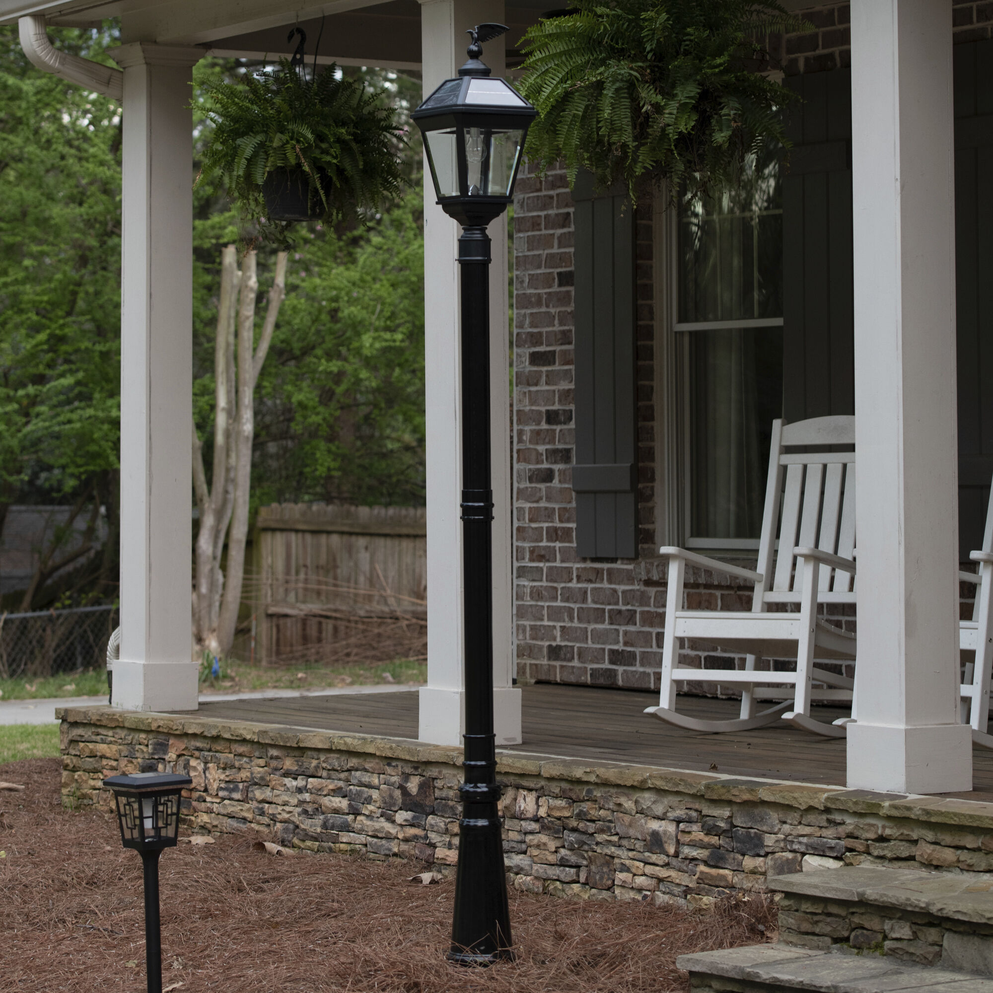 Imperial 1 Light 24.25 inch Black Post Light, Solar