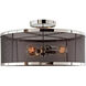 Wellington 3 Light 16 inch Polished Nickel and Black Semi Flush Mount Ceiling Light