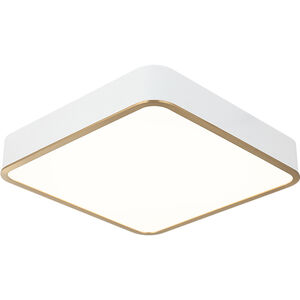 Ainslay LED 15 inch White and Aged Gold Brass Ceiling Mount Ceiling Light