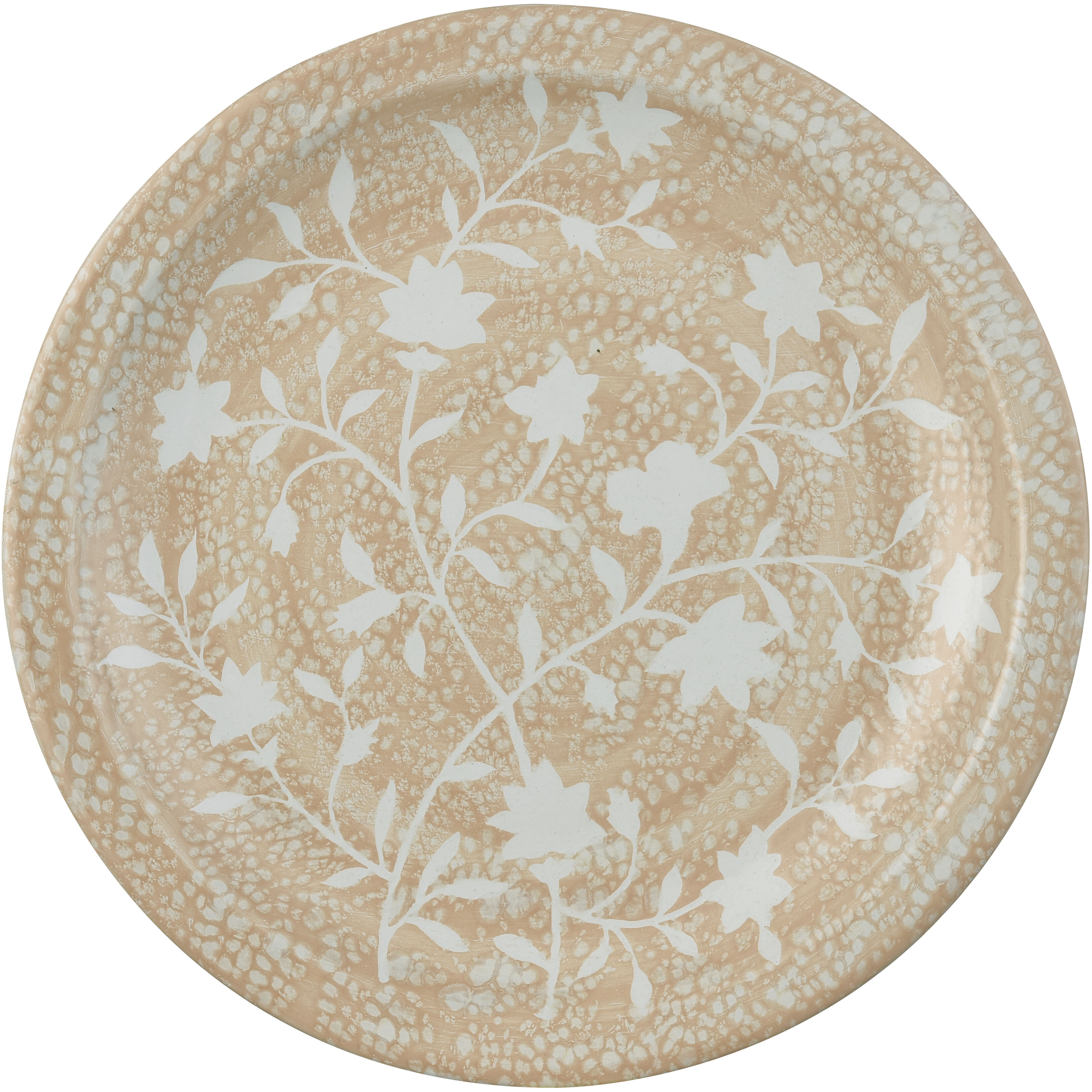 Yvonne 18 X 18 inch Cream Glazed with White Charger