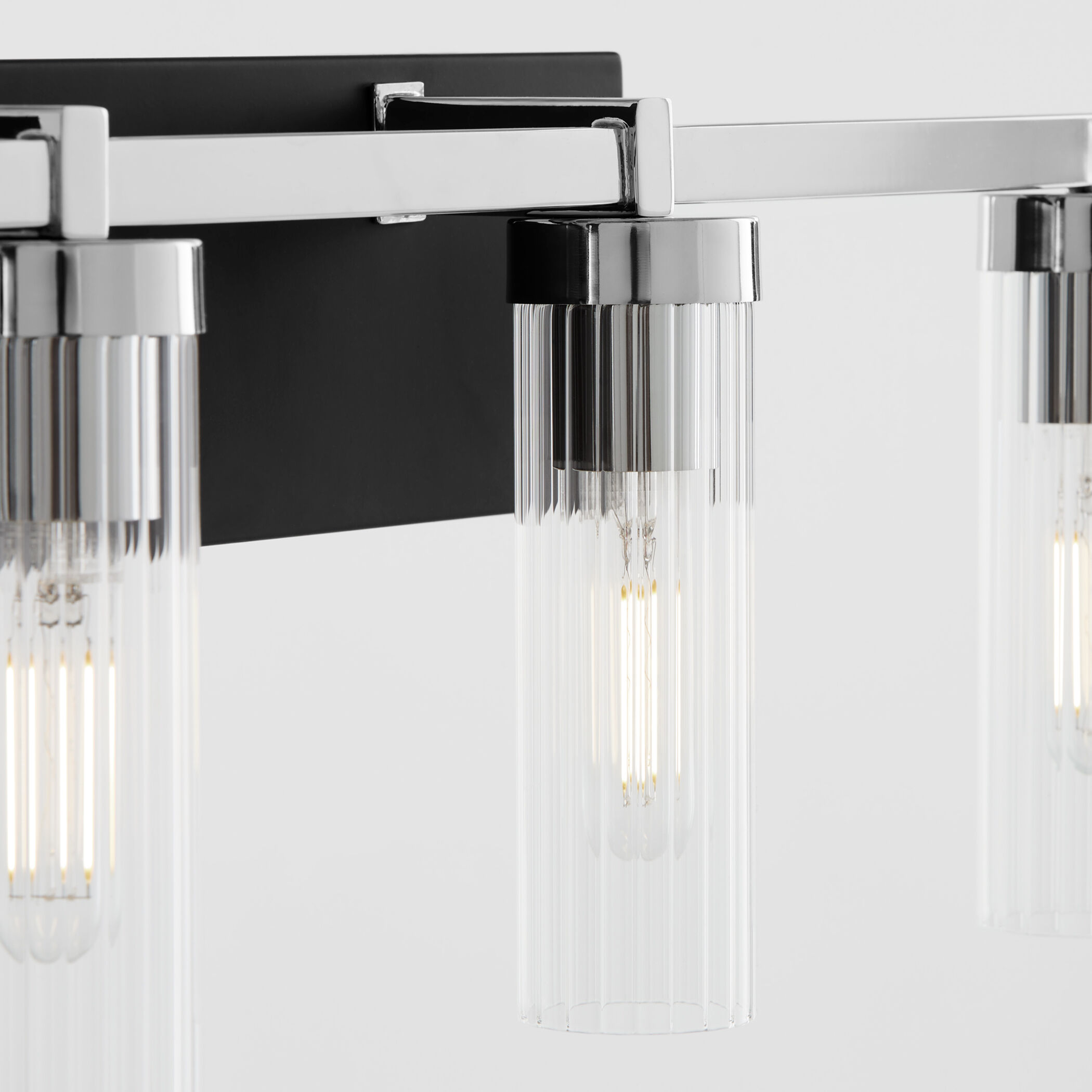 Kilbey 4 Light 27 inch Matte Black and Chrome Vanity Light Wall Light