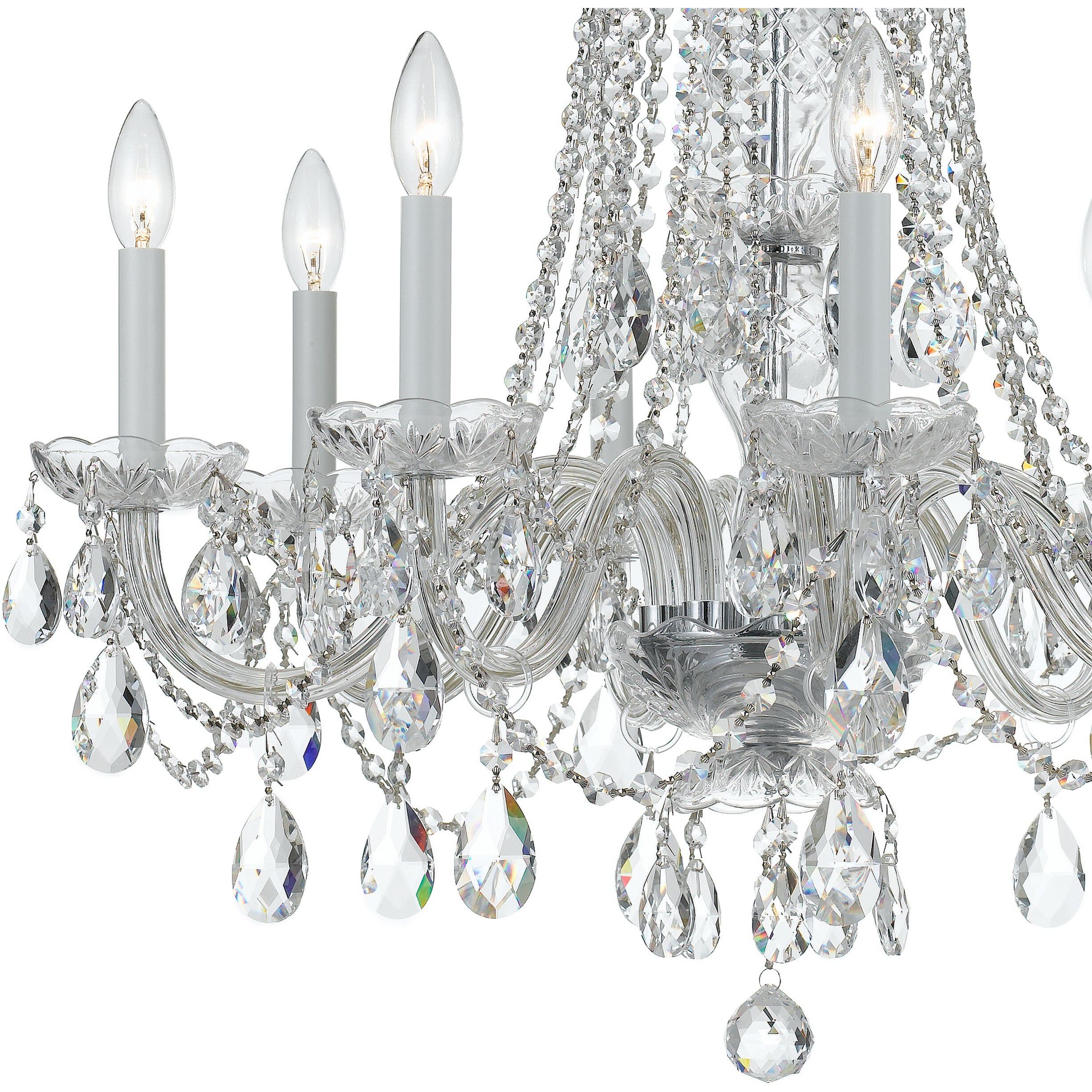 Traditional Crystal 8 Light 26 inch Polished Chrome Chandelier Ceiling Light in Clear Swarovski Strass