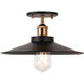 Bulstrode's Workshop 1 Light 11.75 inch Aged Gold Brass Flush Mount Ceiling Light in Aged Gold Brass and Black