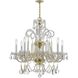 Traditional Crystal 8 Light 27 inch Polished Brass Chandelier Ceiling Light in Clear Hand Cut