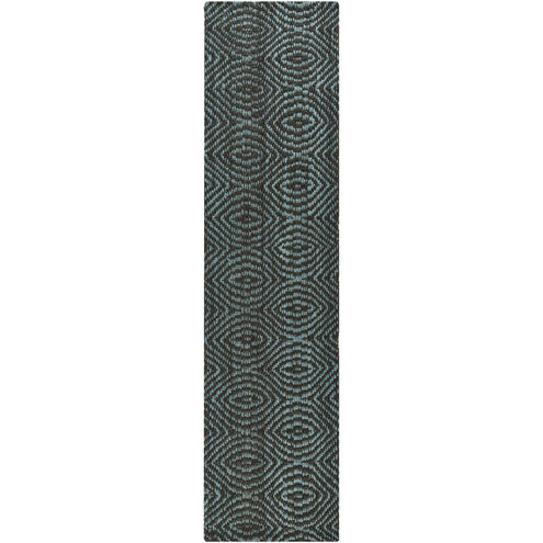 Reeds 36 X 24 inch Aqua, Charcoal Rug