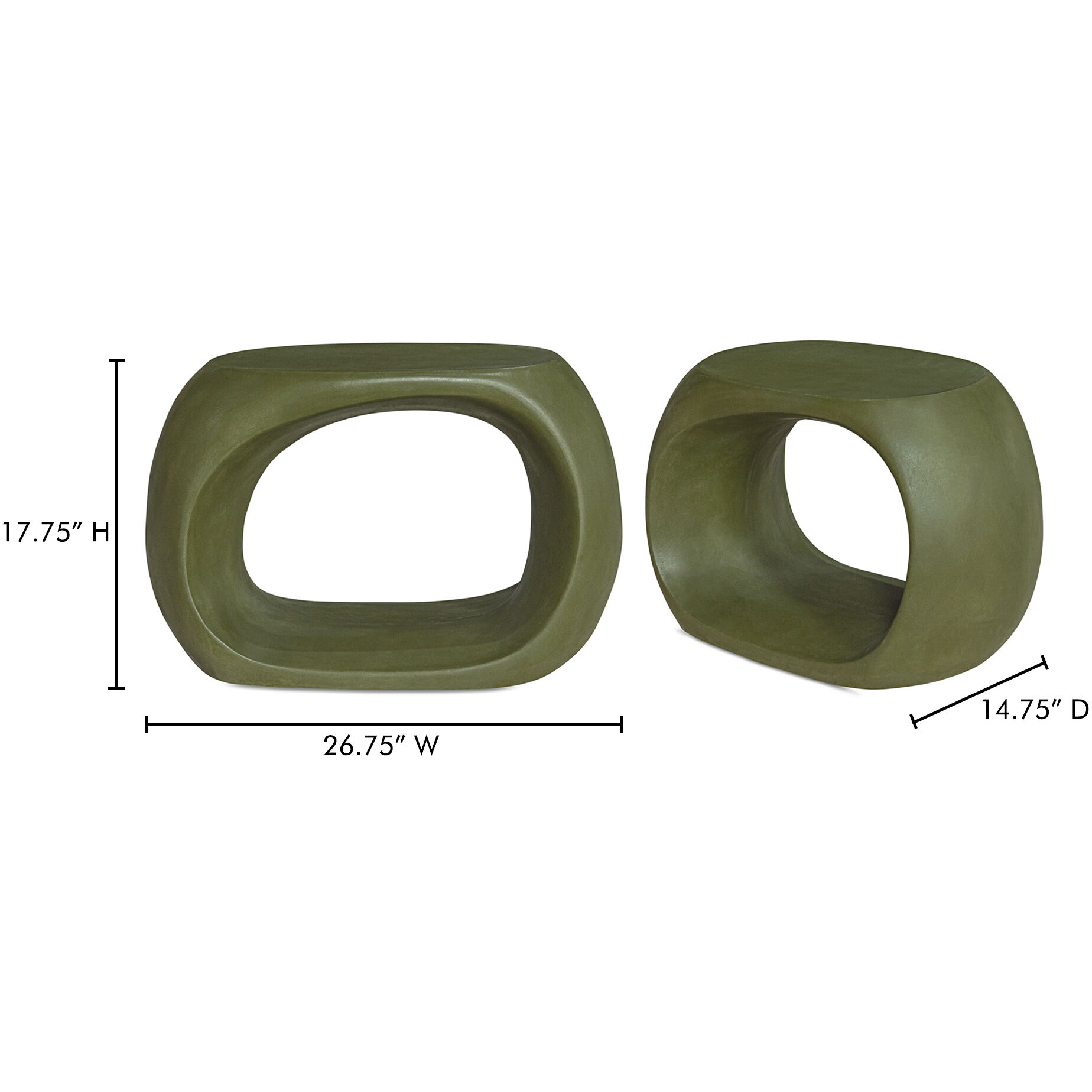 Albers 17.75 inch Green Garden Stool, Outdoor