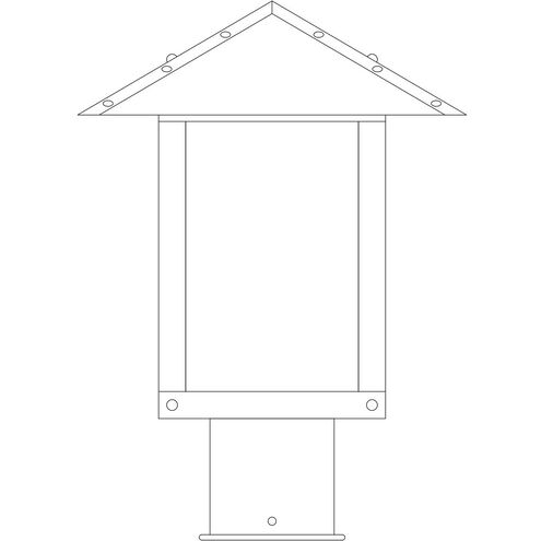 Timber Ridge 1 Light 10 inch Pewter Post Mount in Off White