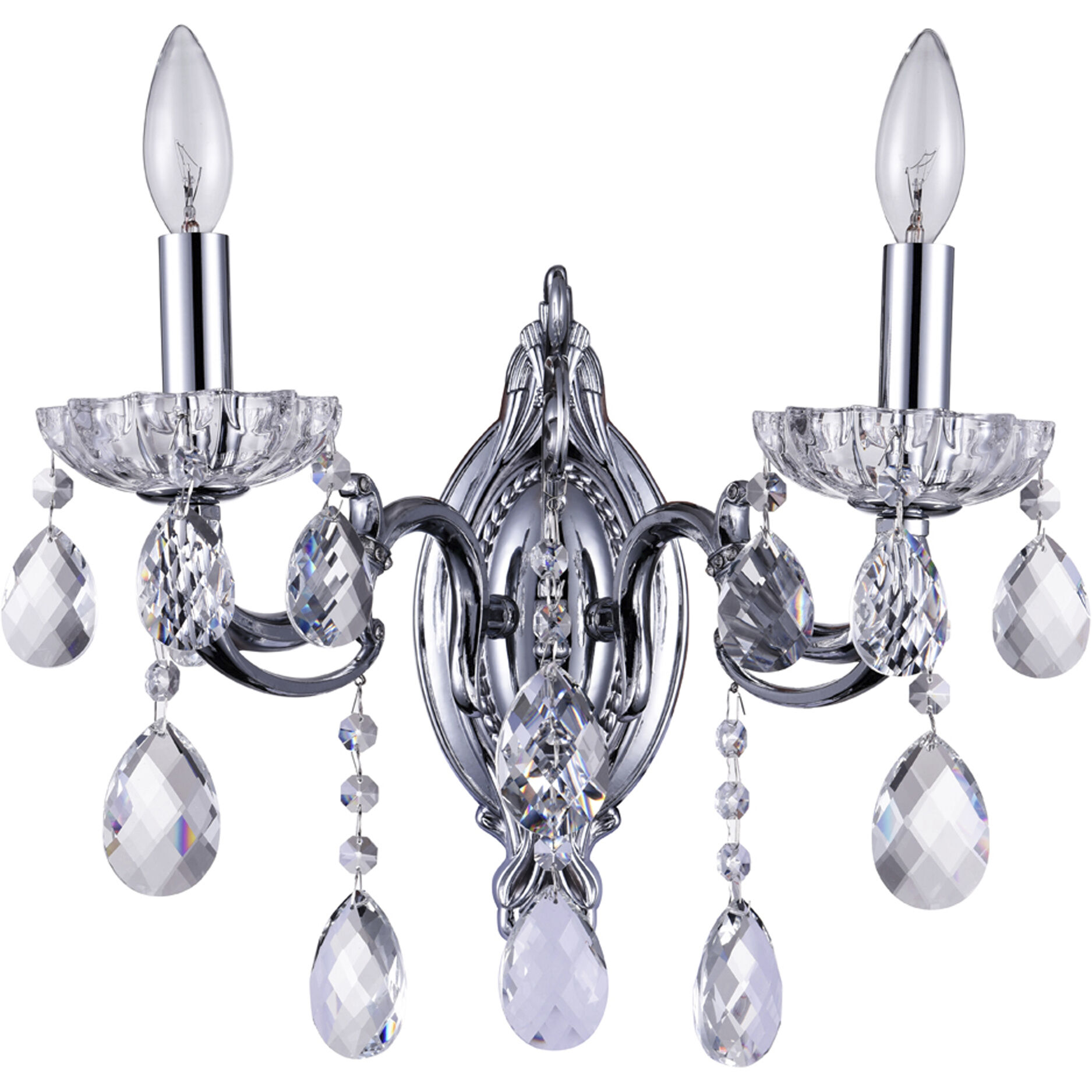 Flawless 2 Light 15 inch Chrome Wall Light