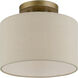 Burnett 1 Light 10 inch Antique Gold Leaf with White Accents Small Semi-Flush Ceiling Light, Small