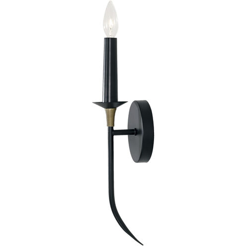 Amara 1 Light 5 inch Matte Black with Brass Sconce Wall Light