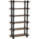 Page 90.5 X 48 X 15 inch Dark Walnut and Black Metal Shelf