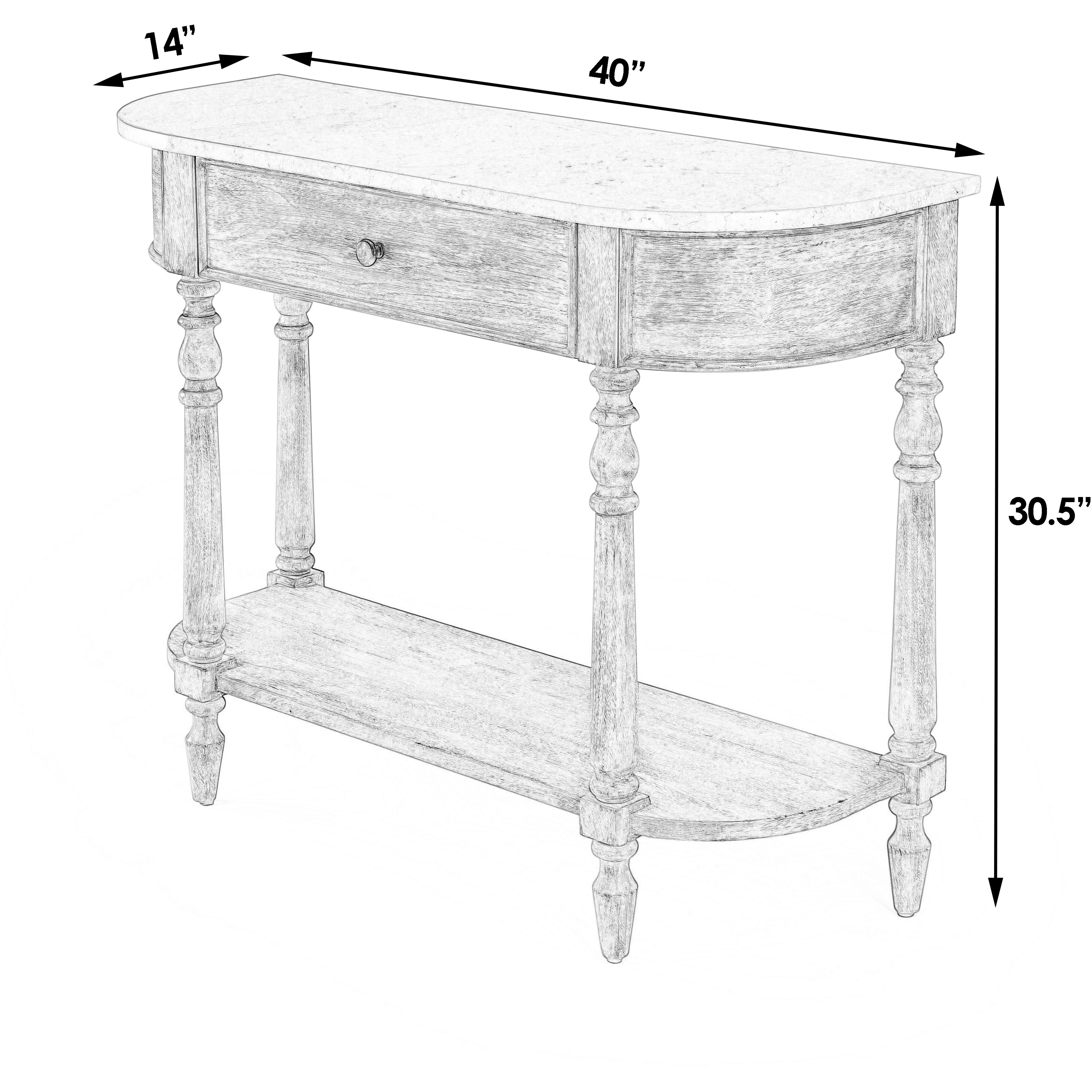 Danielle Marble 40" one- drawer Console Table in Gray