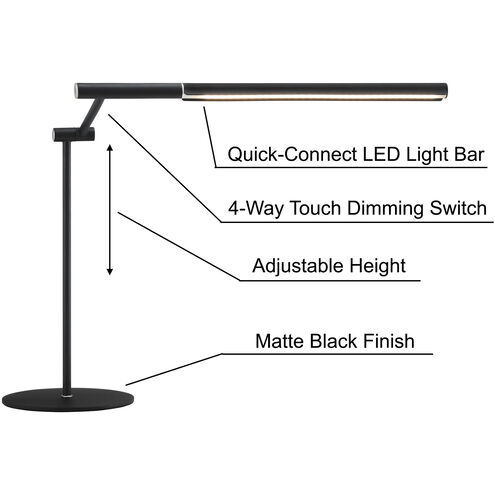 Tilla 23.25 inch 10.00 watt Black Table Lamp Portable Light