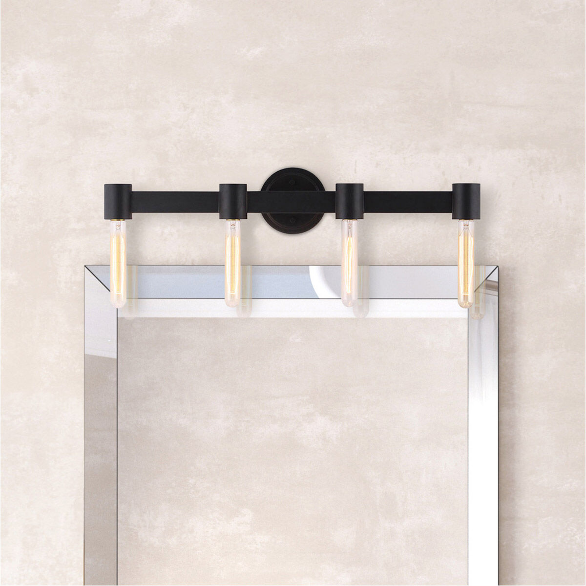 Broyles 4 Light 26.5 inch Matte Black Bath Vanity Wall Light