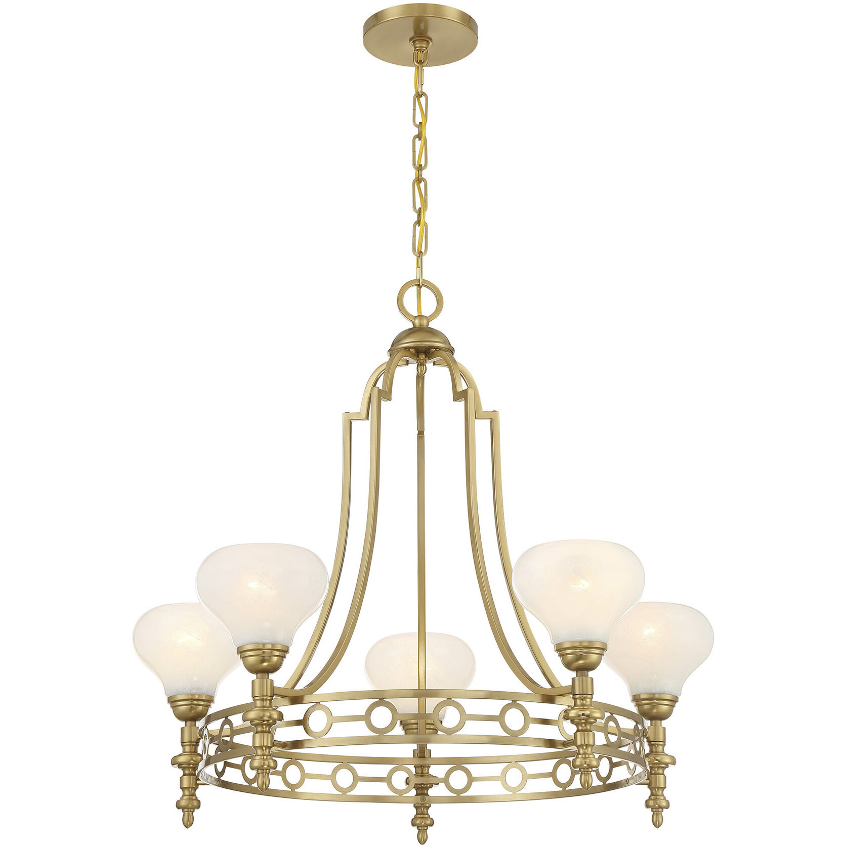 Allston 5 Light 30 inch Warm Brass Chandelier Ceiling Light