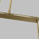 Mick De Giulio Stagger Halo Linear Suspension Ceiling Light in Natural Brass