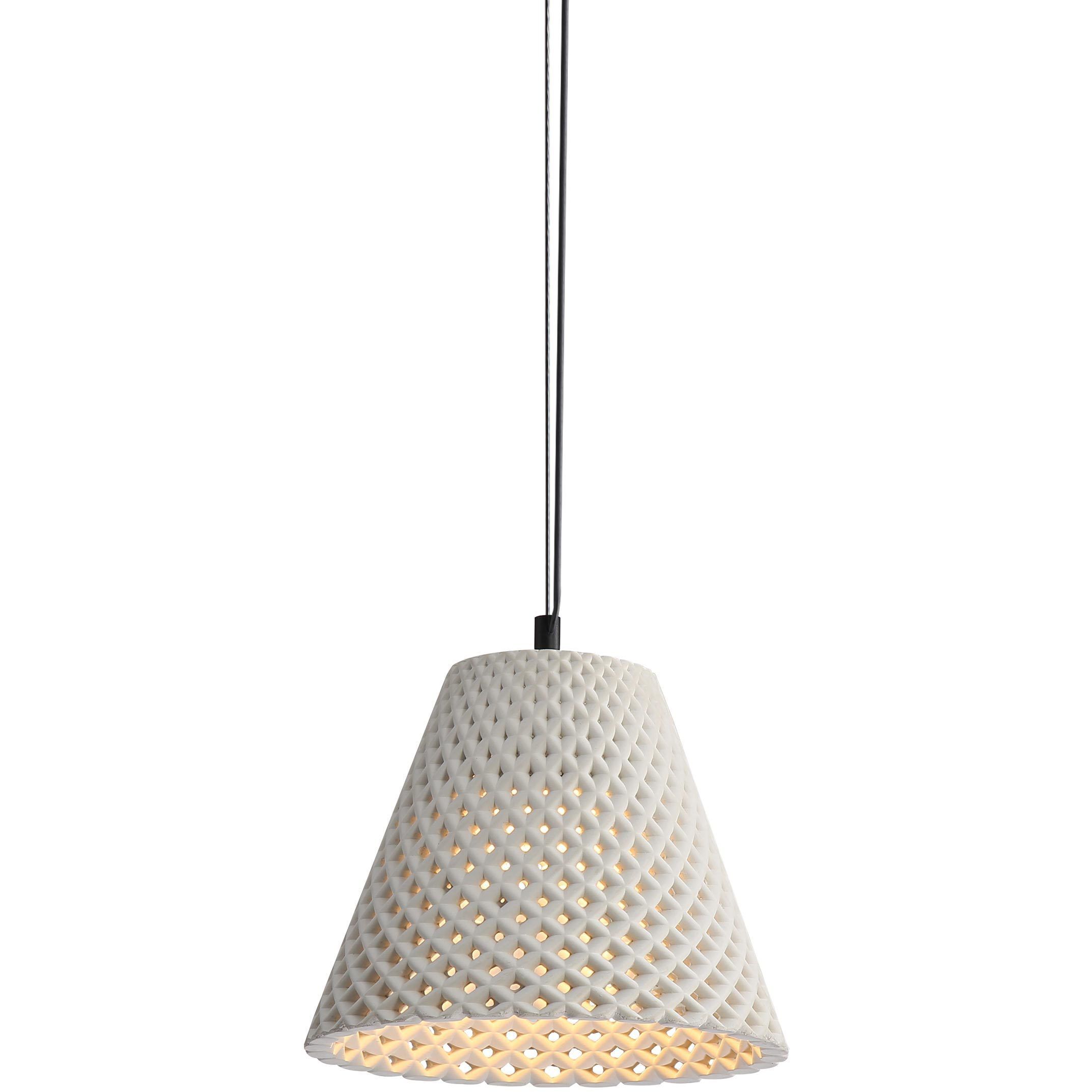 Clarus Pendant Ceiling Light in White Sandstone Cement