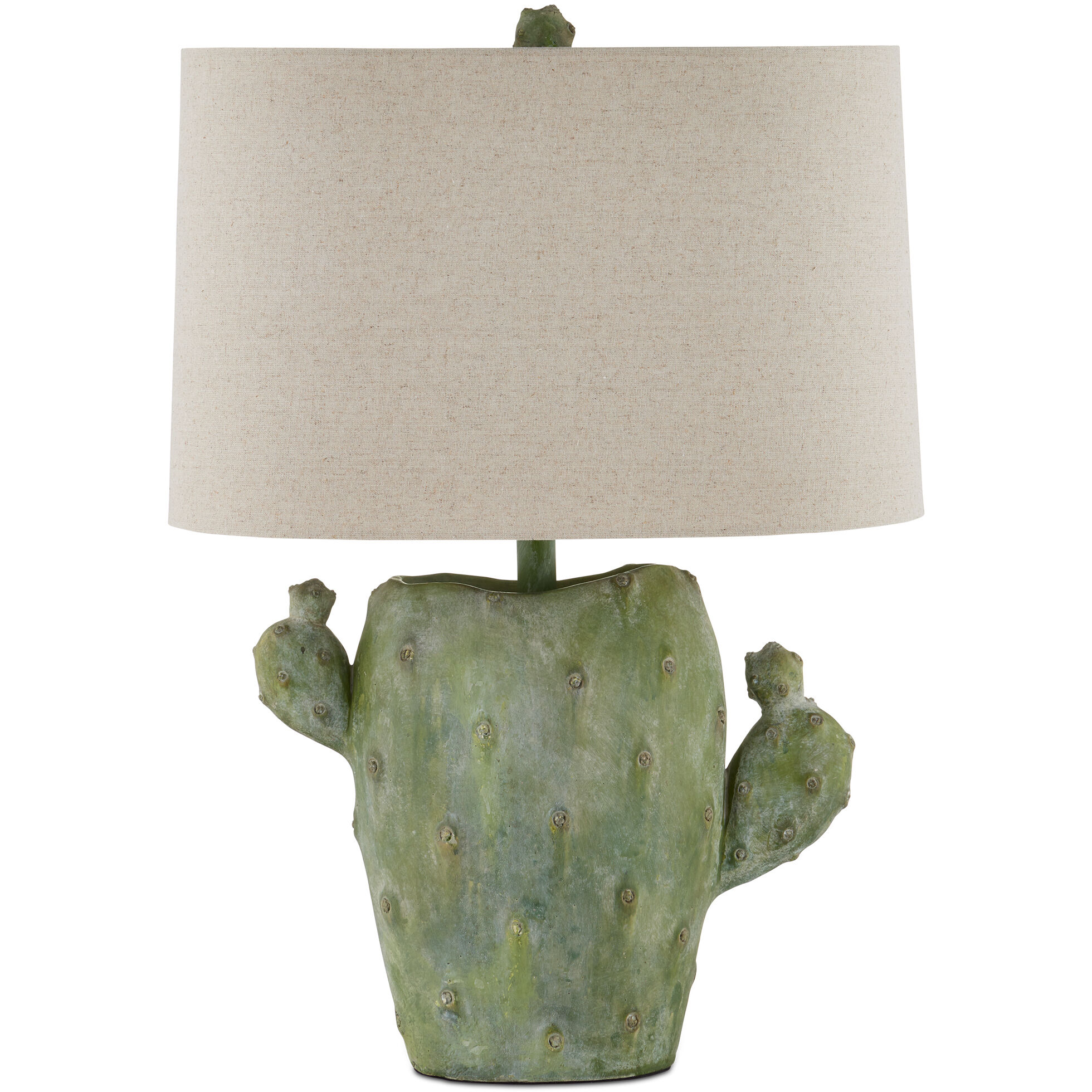 Cactus 27 inch 150 watt Antiqued Green Table Lamp Portable Light