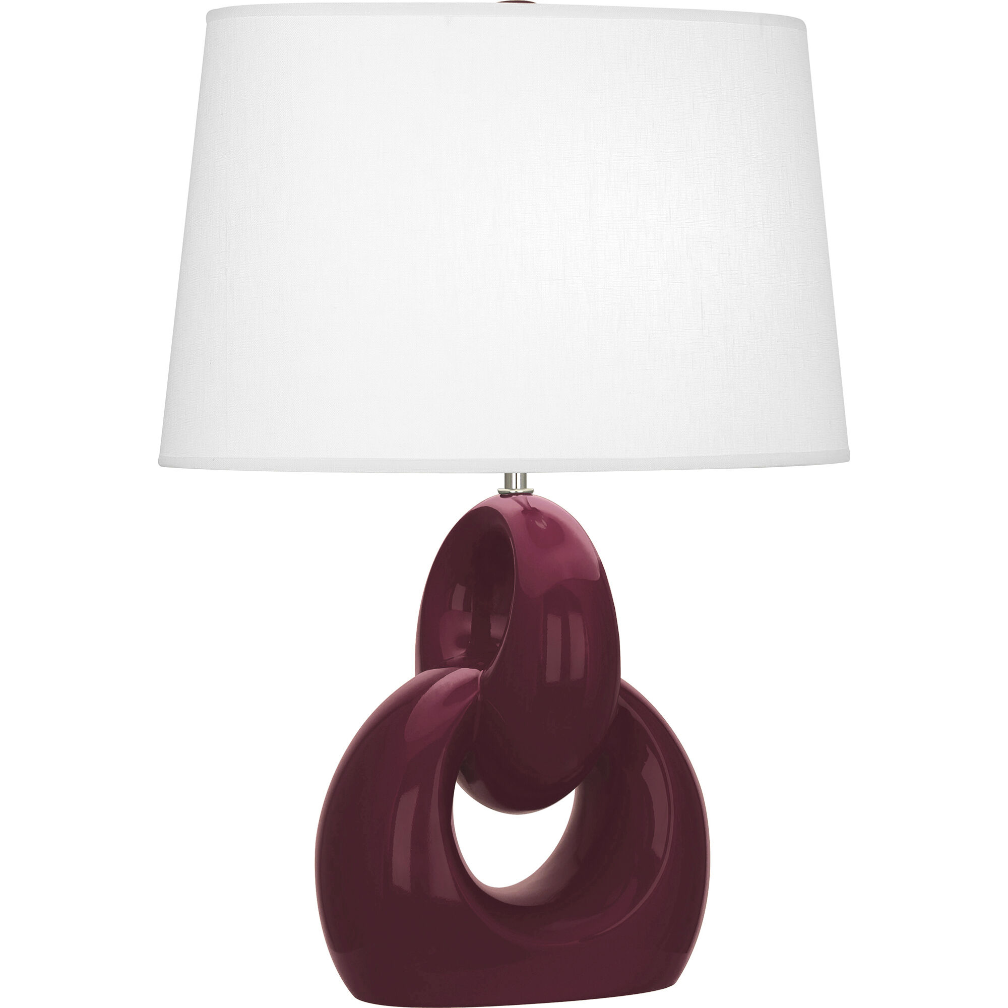 Fusion 27 inch 150 watt Sugar Plum with Polished Nickel Table Lamp Portable Light