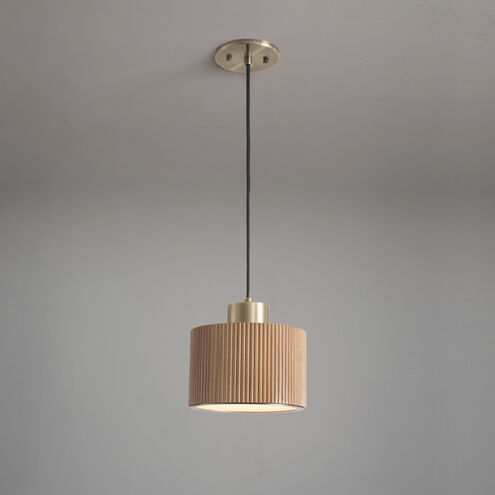 Tambo LED 10 inch Natural Ash and Weathered Brass Pendant Ceiling Light