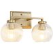Yep Elliott Vanity Wall Light in Brushed Champagne Brass, Ribbed