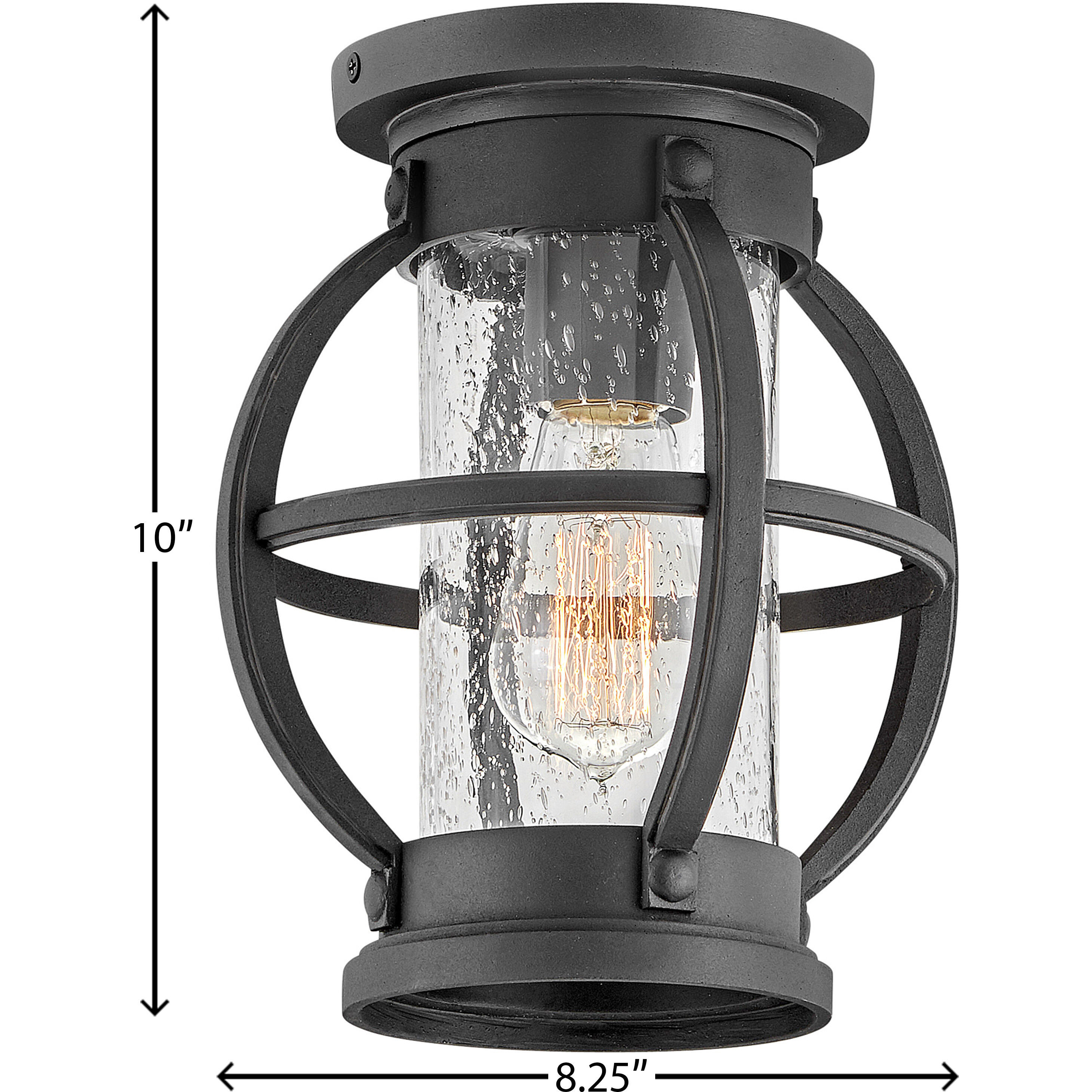 Coastal Elements Chatham 1 Light 8.25 inch Museum Black Outdoor Flush Mount