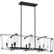 Everett 8 Light 44 inch Matte Black Linear Chandelier Ceiling Light