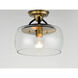 Goblet 1 Light 11 inch Bronze and Antique Brass Semi-Flush Mount Ceiling Light