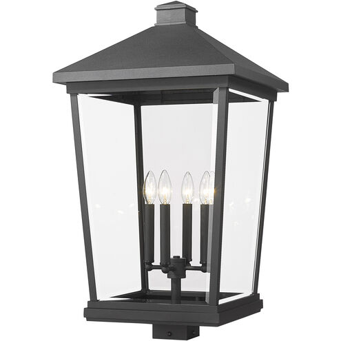 Beacon 4 Light 29.75 inch Black Outdoor Post Mount Fixture