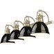 Yep Duncan Vanity Wall Light in Aged Brass, Black