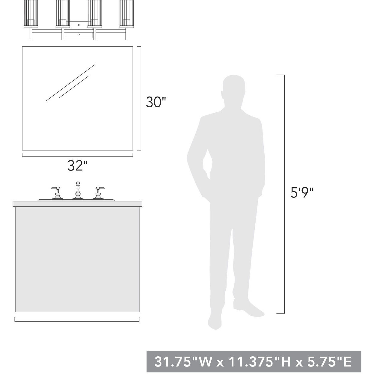 Winslett Vanity Wall Light in Matte Black