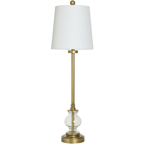 Eli 33.5 inch 60.00 watt Clear Seeded and Brass Buffet Lamp Portable Light
