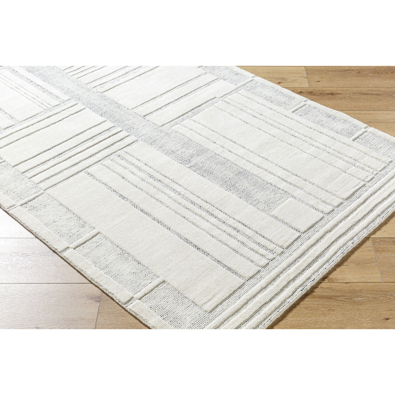 Molde 120 X 96 inch Light Silver/Silver Handmade Rug in 8 x 10