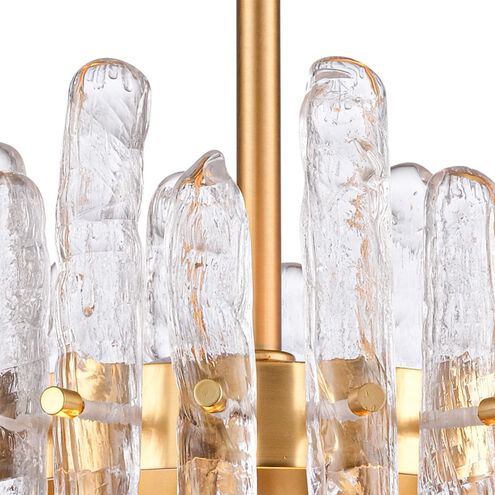 Icicles 8 Light 30 inch Natural Brass Pendant Ceiling Light, Converts to Semi Flush