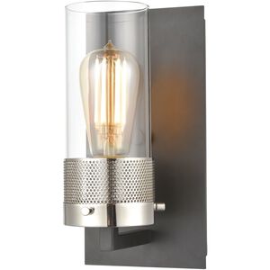 Bergenline 1 Light 6 inch Matte Black with Polished Nickel Vanity Light Wall Light