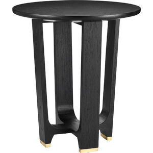 Blake 19.75 inch Matte Caviar Black/Polished Brass Accent Table