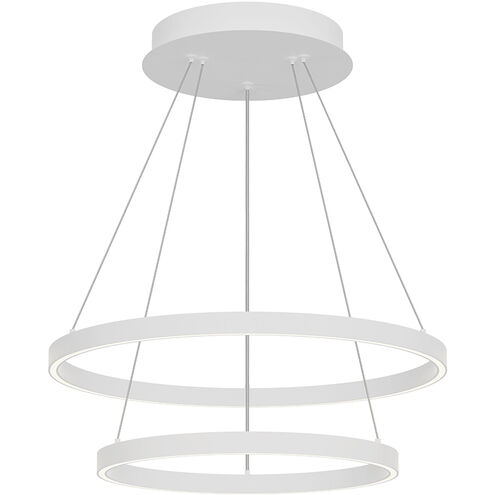 Cerchio LED 23.63 inch White Chandelier Ceiling Light