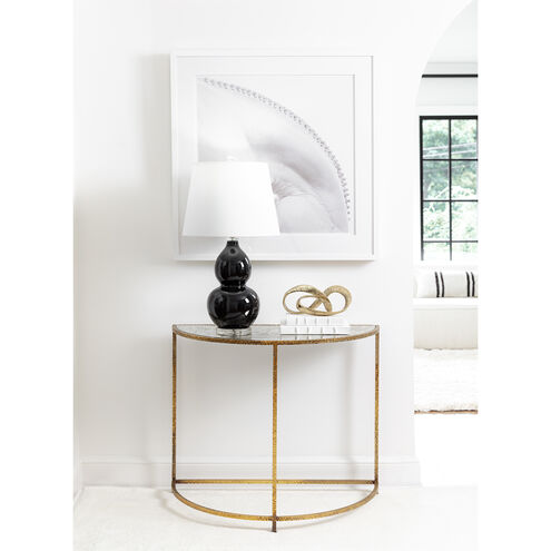 Anastasia 36 X 30 inch Gold Side Table, Demilune