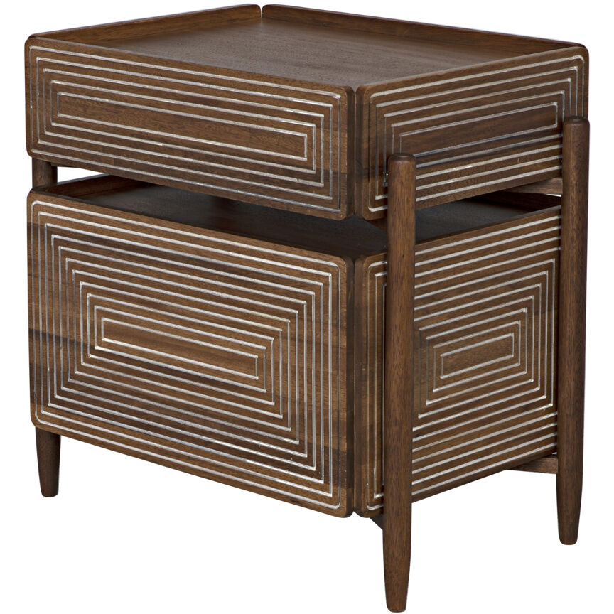 Savino 31 X 30 inch Dark Walnut Side Table