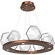 Gem LED 27.4 inch Burnished Bronze Chandelier Ceiling Light in 3000K LED, Clear, Ring