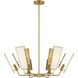 Ricochet 6 Light 32 inch Soft Brass Chandelier Ceiling Light