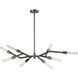 Free Form 8 Light 38 inch Graphite Chandelier Ceiling Light