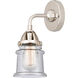 Nouveau 2 Small Canton 1 Light 5 inch Polished Nickel Sconce Wall Light in Seedy Glass