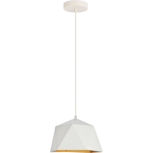 Arden 1 Light 10 inch White with Golden Inside Pendant Ceiling Light